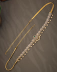 BRIDAL CZ PEARL DROP WAIST BELT