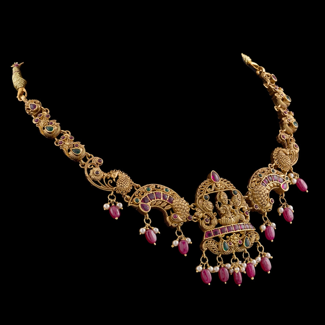 RAJ LAKSHMI RUBY EMERALD NECKLACE