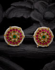 ROYAL RUBY PEARL STUDS