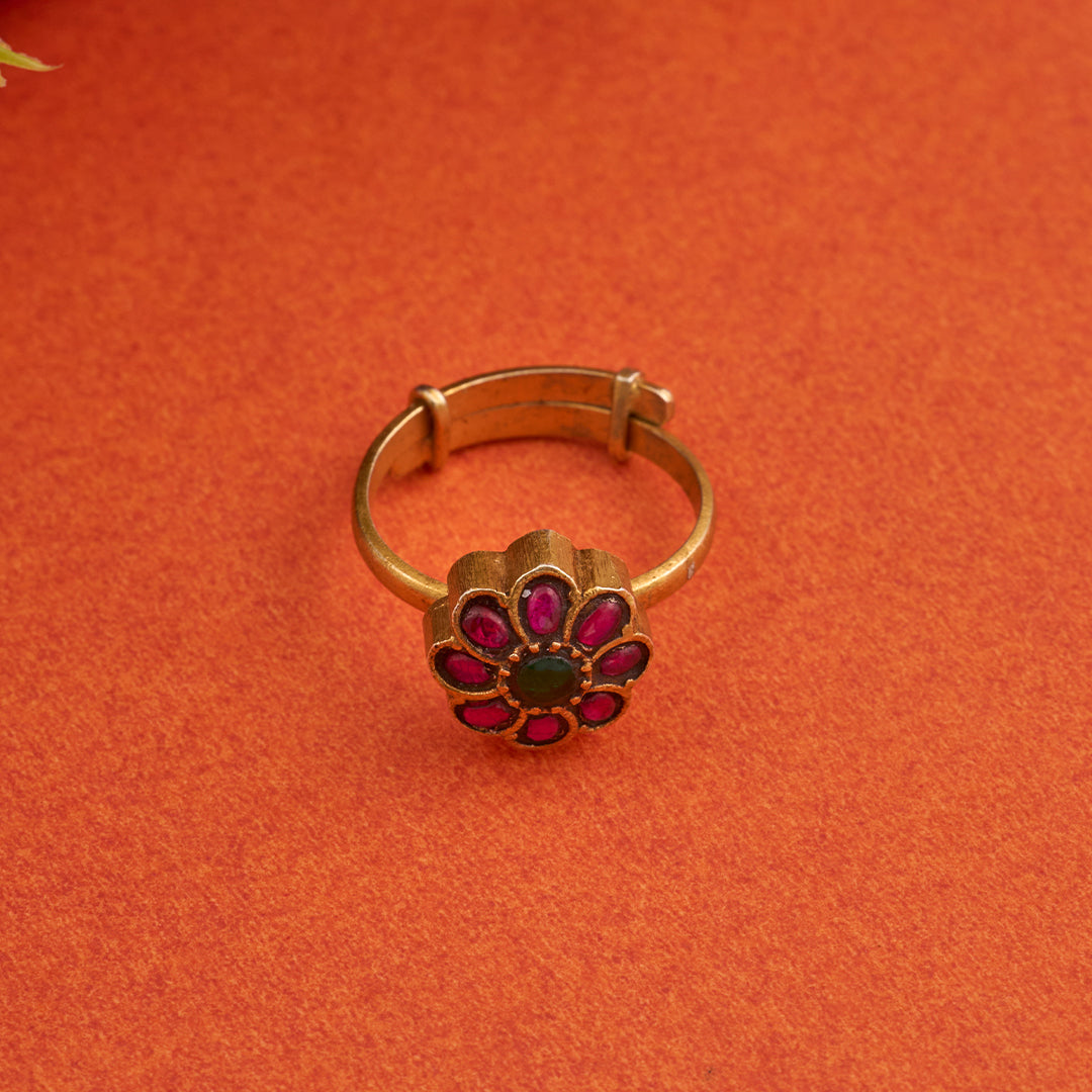 FLORAL KUNDAN RING