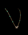 SILVER GREEN BEADS NECKLACE