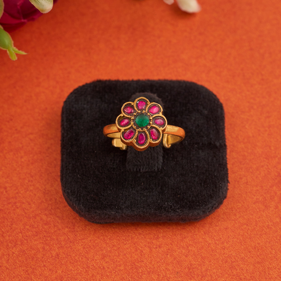 FLORAL KUNDAN RING