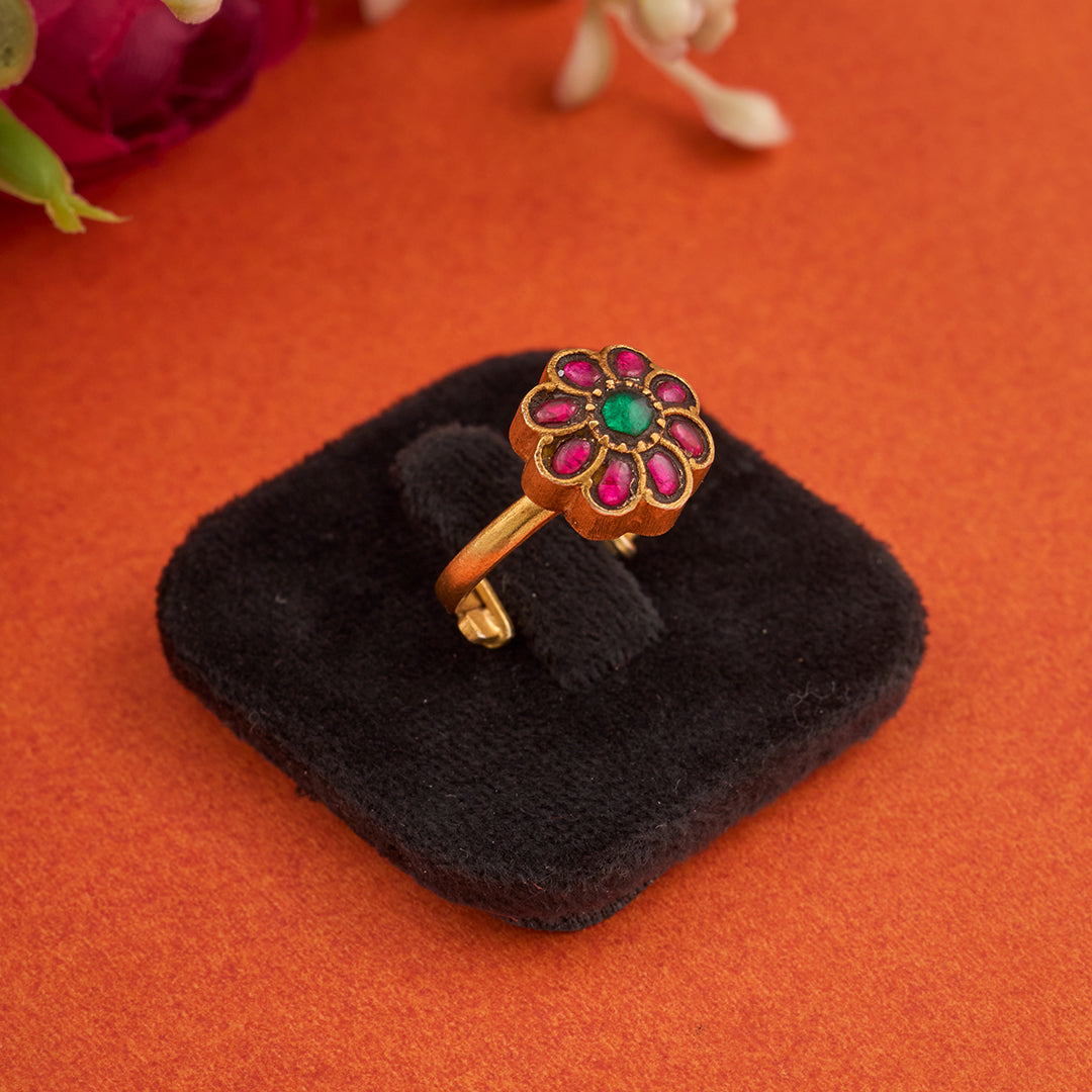 FLORAL KUNDAN RING