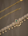 BRIDAL CZ PEARL DROP WAIST BELT