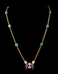 SILVER GREEN BEADS NECKLACE