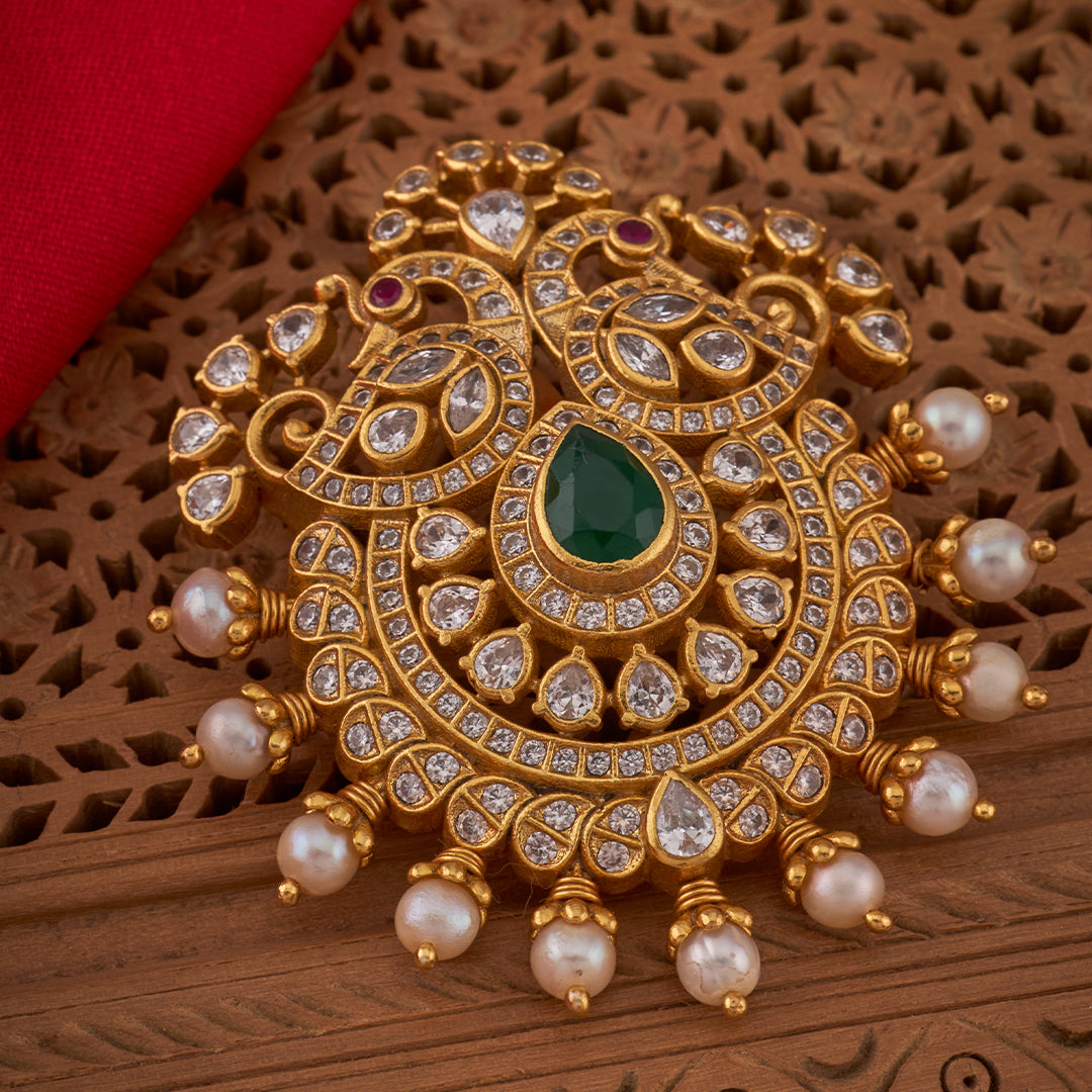 WHITE STONE PEACOCK PENDANT