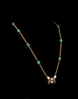 SILVER GREEN BEADS NECKLACE