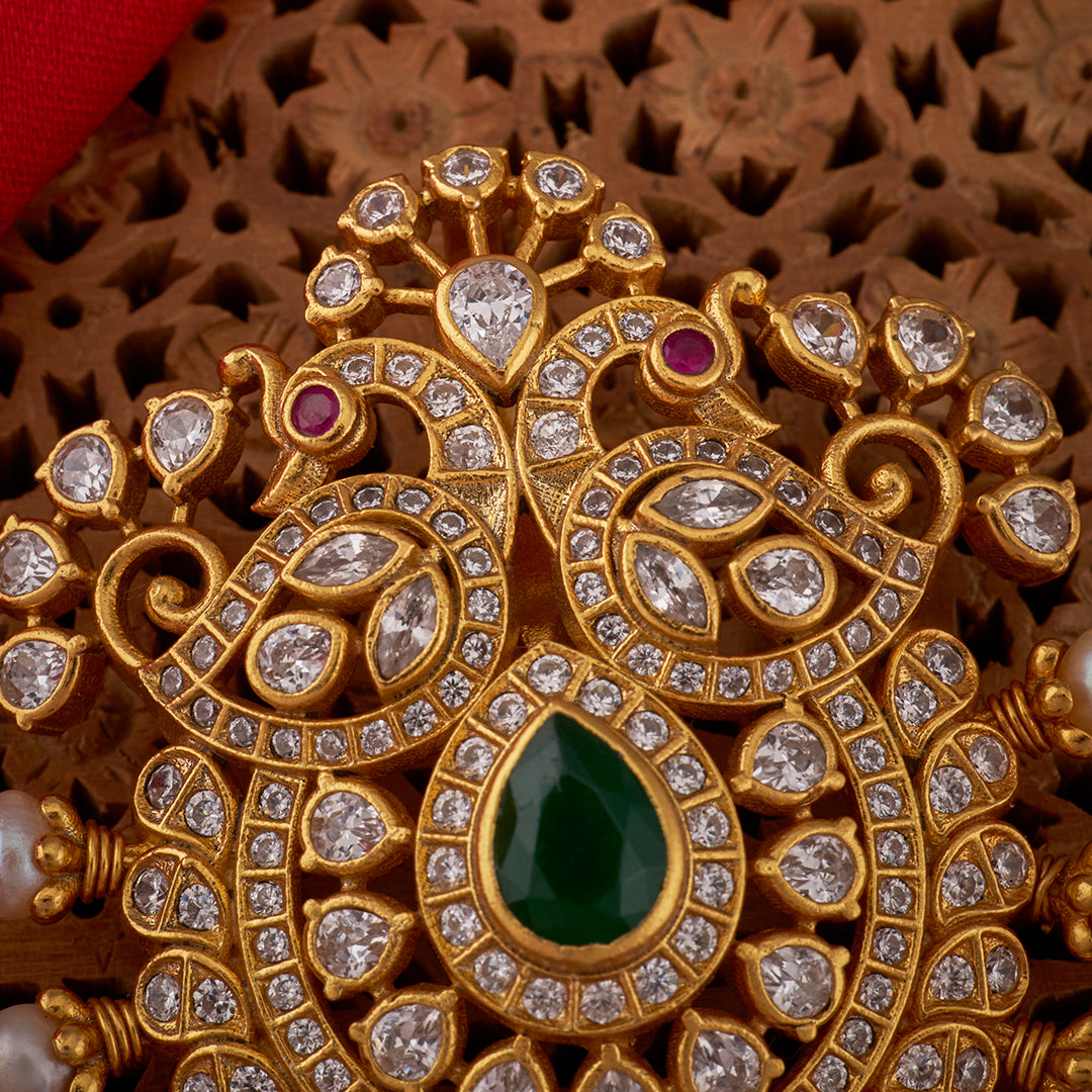WHITE STONE PEACOCK PENDANT