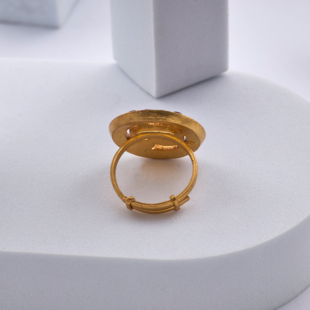 PEACOCK KUNDAN RING