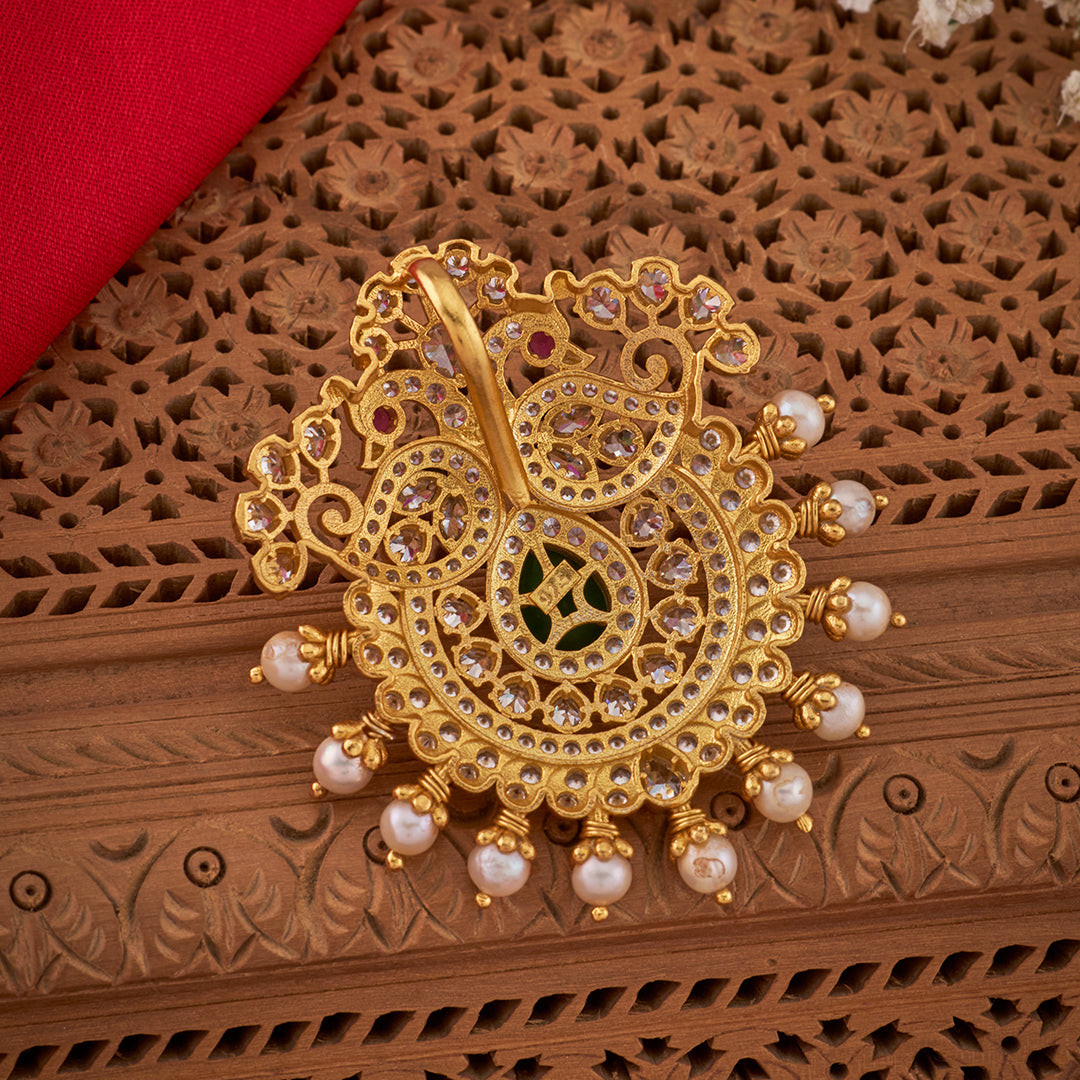WHITE STONE PEACOCK PENDANT