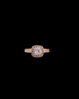 SILVER ROSE GOLD CLUSTER RING