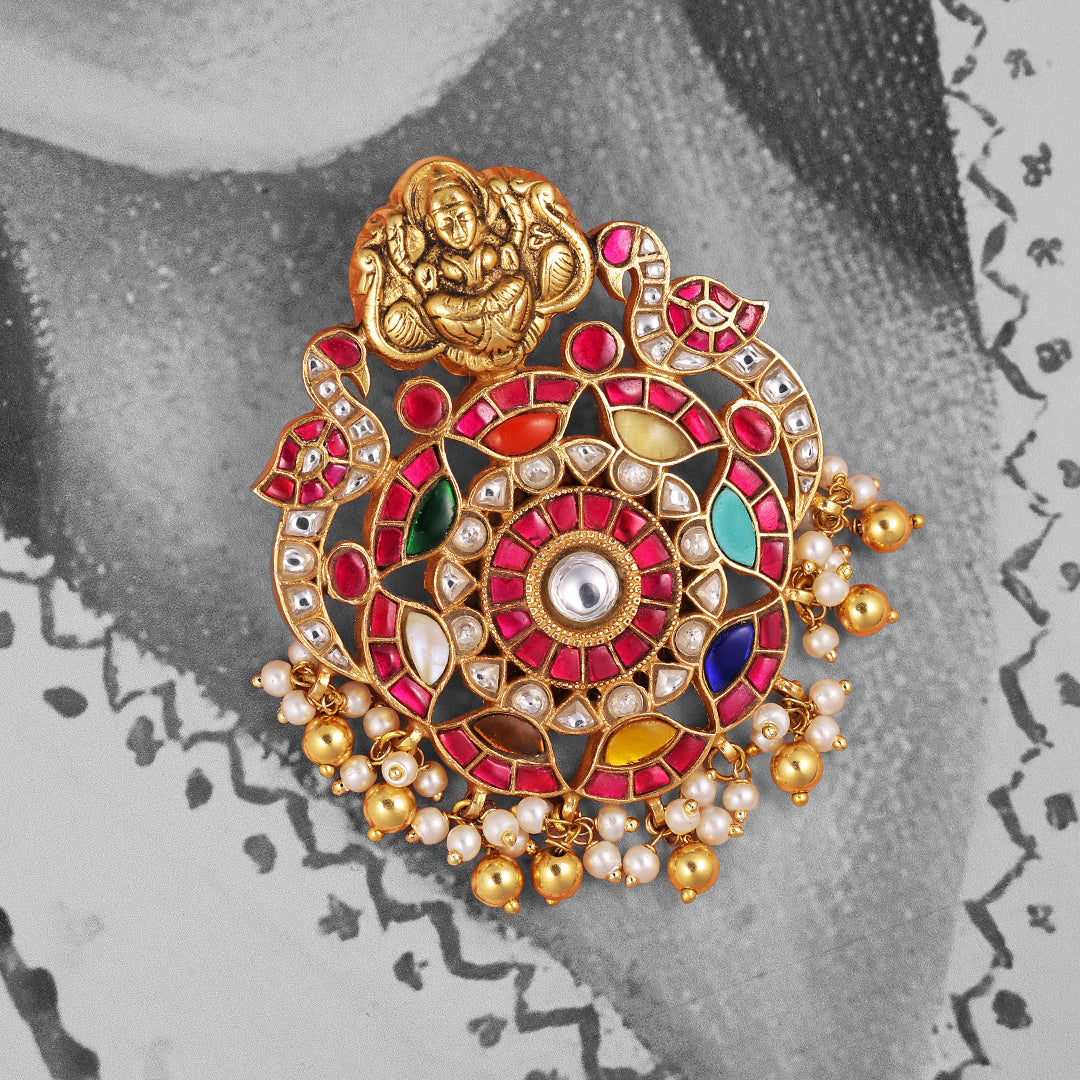 NAVRATNA LAKSHMI MANDALA PENDANT