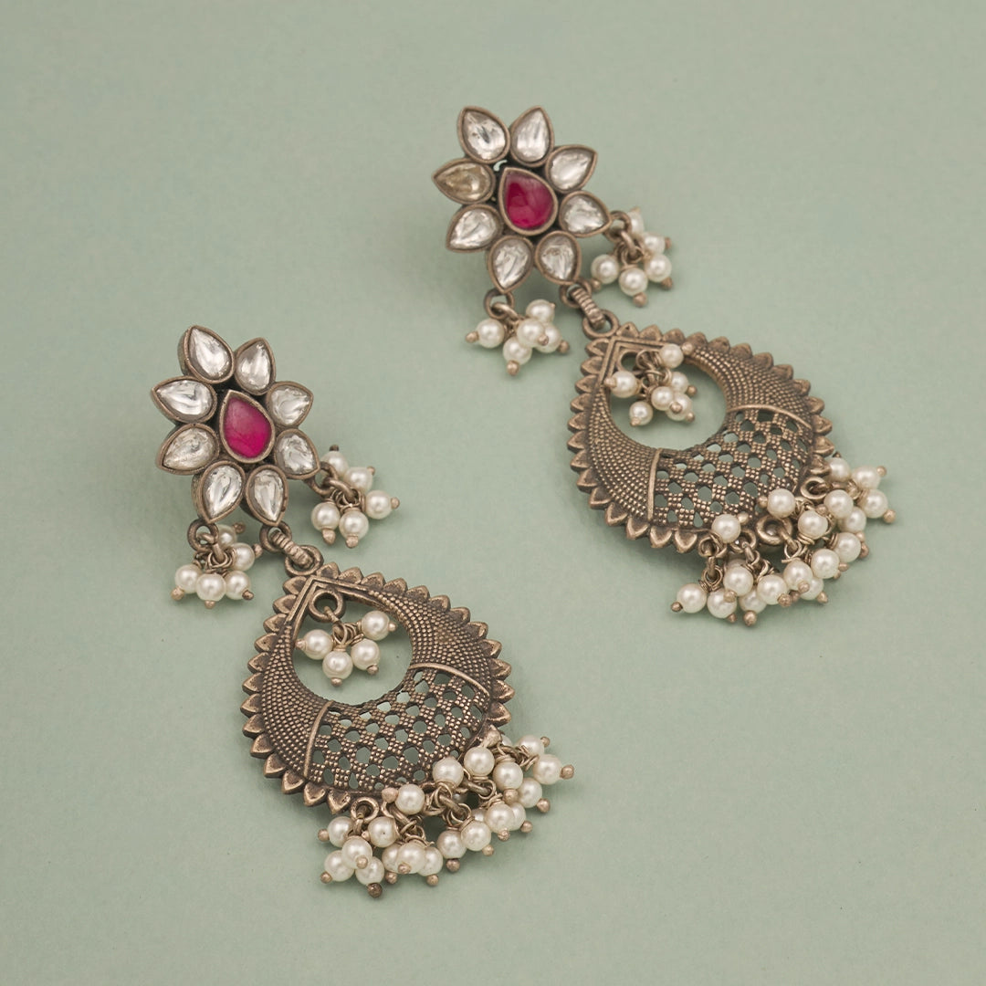 VINTAGE FLORAL PEARL DROP EARRING