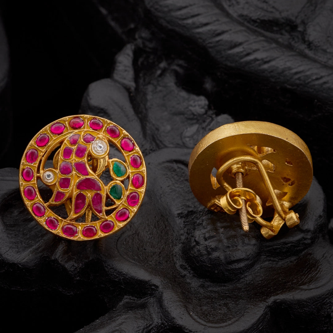ROYAL FLORAL RUBY STUDS