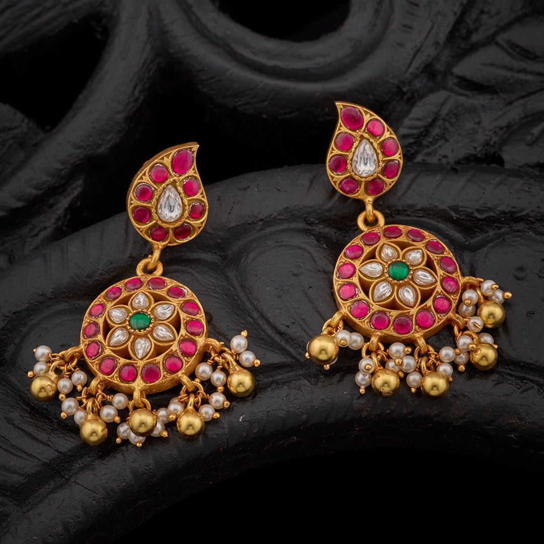 RAJWADI RUBY BLOOM EARRINGS