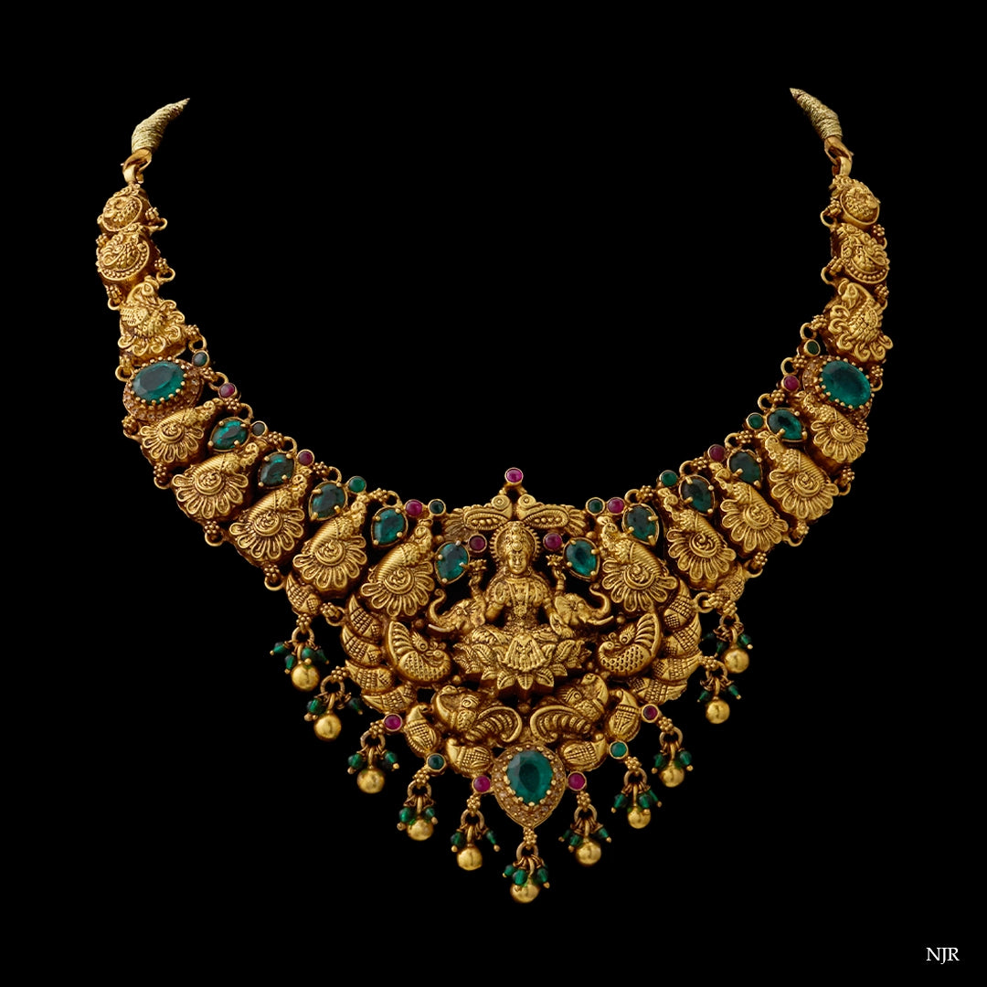 LAKSHMI RATNA PEACOCK TEMPLE NECKLACE