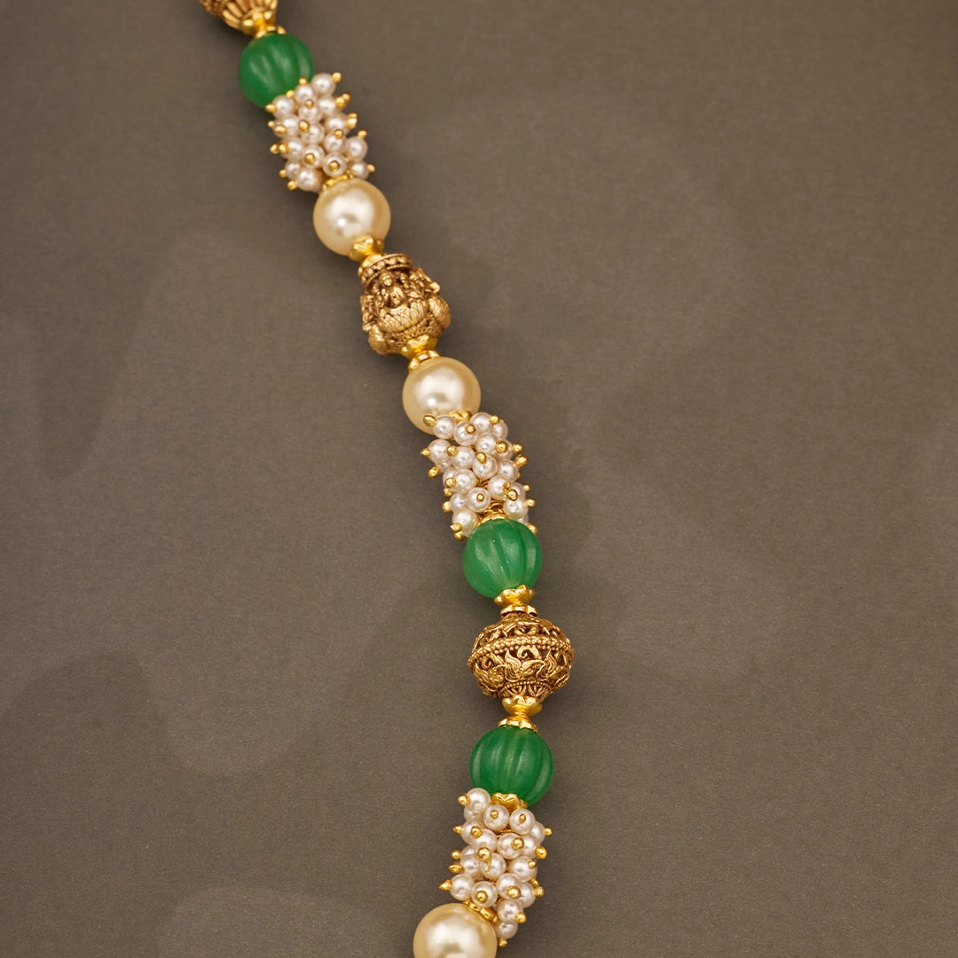 EMERALD PEARL BEADED CHAIN