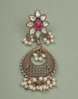 VINTAGE FLORAL PEARL DROP EARRING