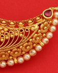 HALF MOON PEARL HAIR BROOCH
