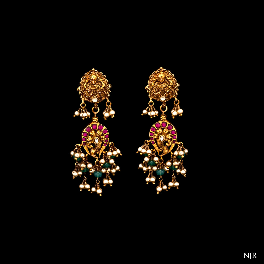 LAKSHMI MAYURA 2 IN 1 EARRINGS