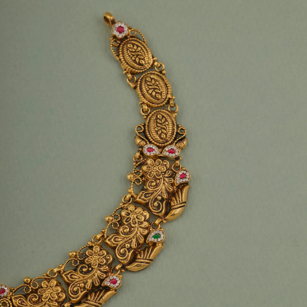 LAKSHMI EMERALD BEADS NECKLACE