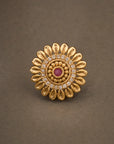 RUBY CENTRE FLORAL STUD EARRINGS
