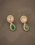 EMERALD POLKI FLORAL NECKLACE SET