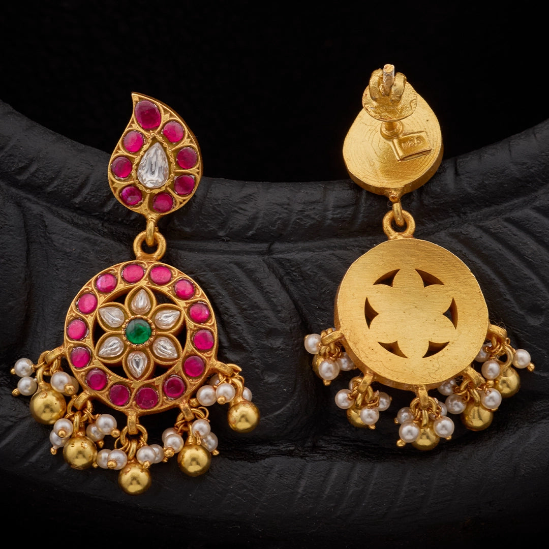 RAJWADI RUBY BLOOM EARRINGS