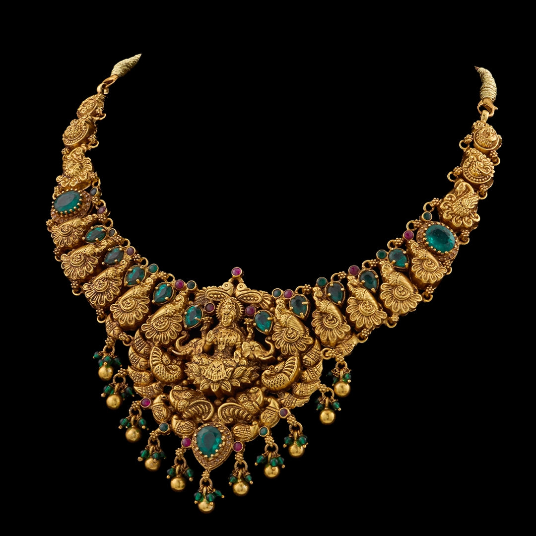 LAKSHMI RATNA PEACOCK TEMPLE NECKLACE
