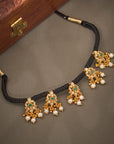 TRADITIONAL EMERALD BLACK THREAD NECKLACE