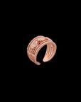 SILVER ROSE GOLD CUFF RING