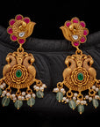 MAYURA EAMERALD PEARL EARRINGS