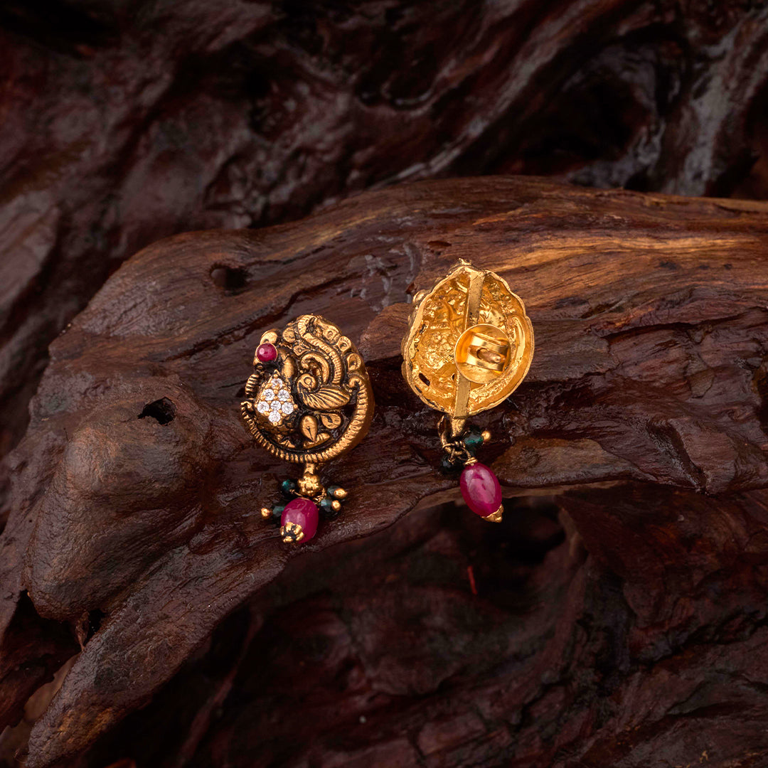 ANTIQUE PEACOCK EARRINGS