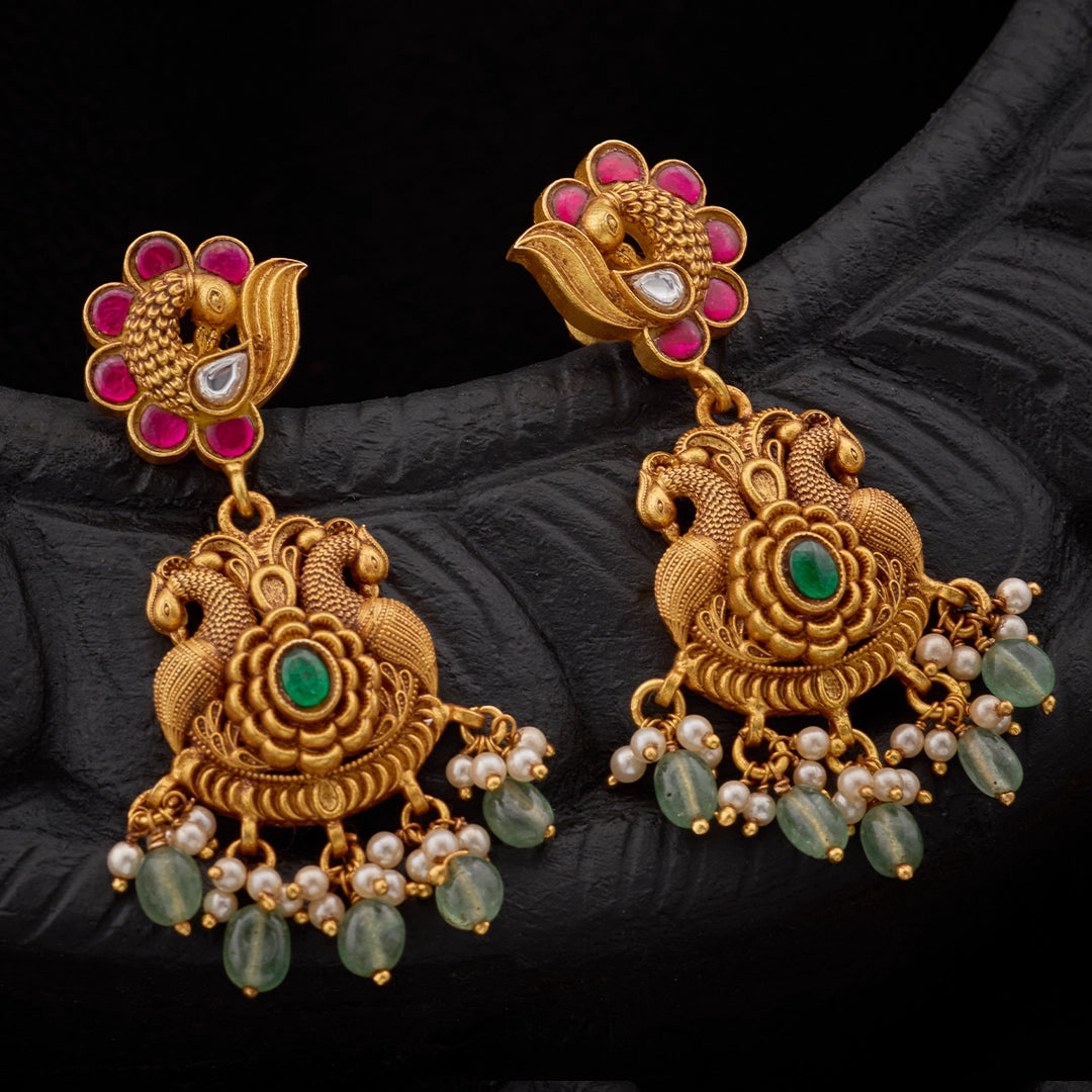 MAYURA EAMERALD PEARL EARRINGS