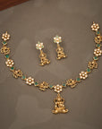LAKSHMI GREEN STONE TEMPLE NECKLACE SET