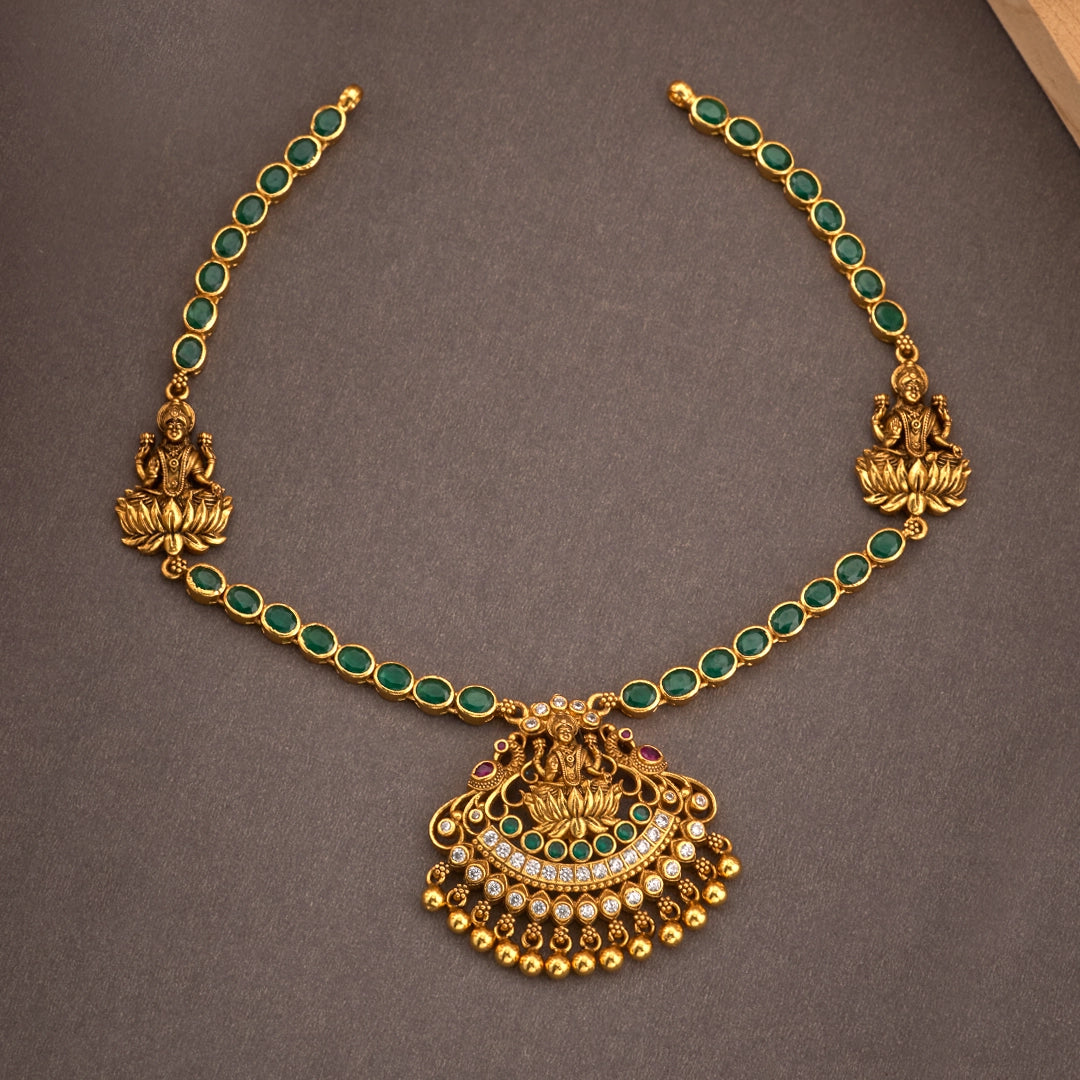 DIVINE LAKSHMI EMERALD NECKLACE