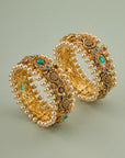 TRADITIONAL GOLD PEARL BORDER BANGLE