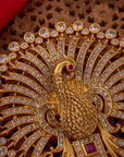 STONE STUDDED PEACOCK PENDANT