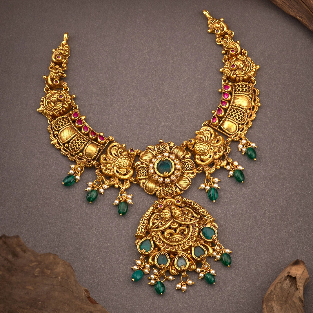 MAYURA GREEN ANTIQUE NECKLACE