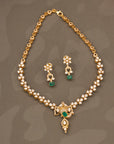 EMERALD GANESHA CZ NECKLACE SET