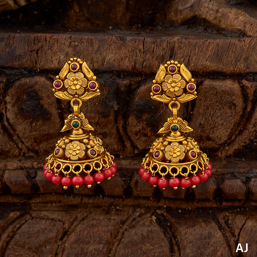 ANTIQUE FLORAL JHUMKA