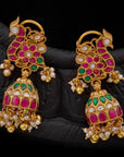 MAYURA RUBY EMERALD JHUMKAS