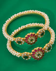 RUBY BLOOMS PEARL BANGLE