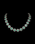 SILVER EMERALD STONE NECKLACE