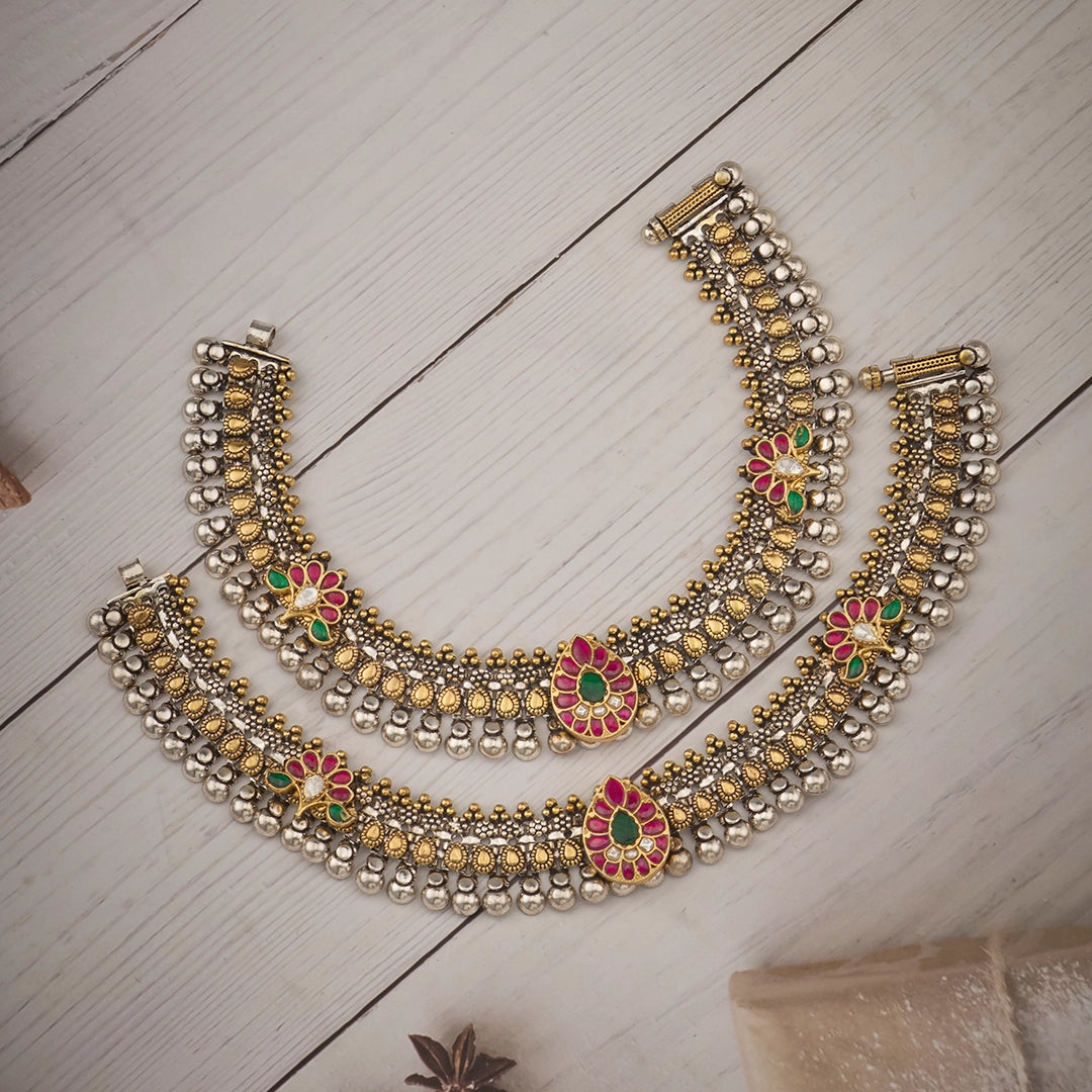 RUBY EMERALD HERITAGE ANKLET