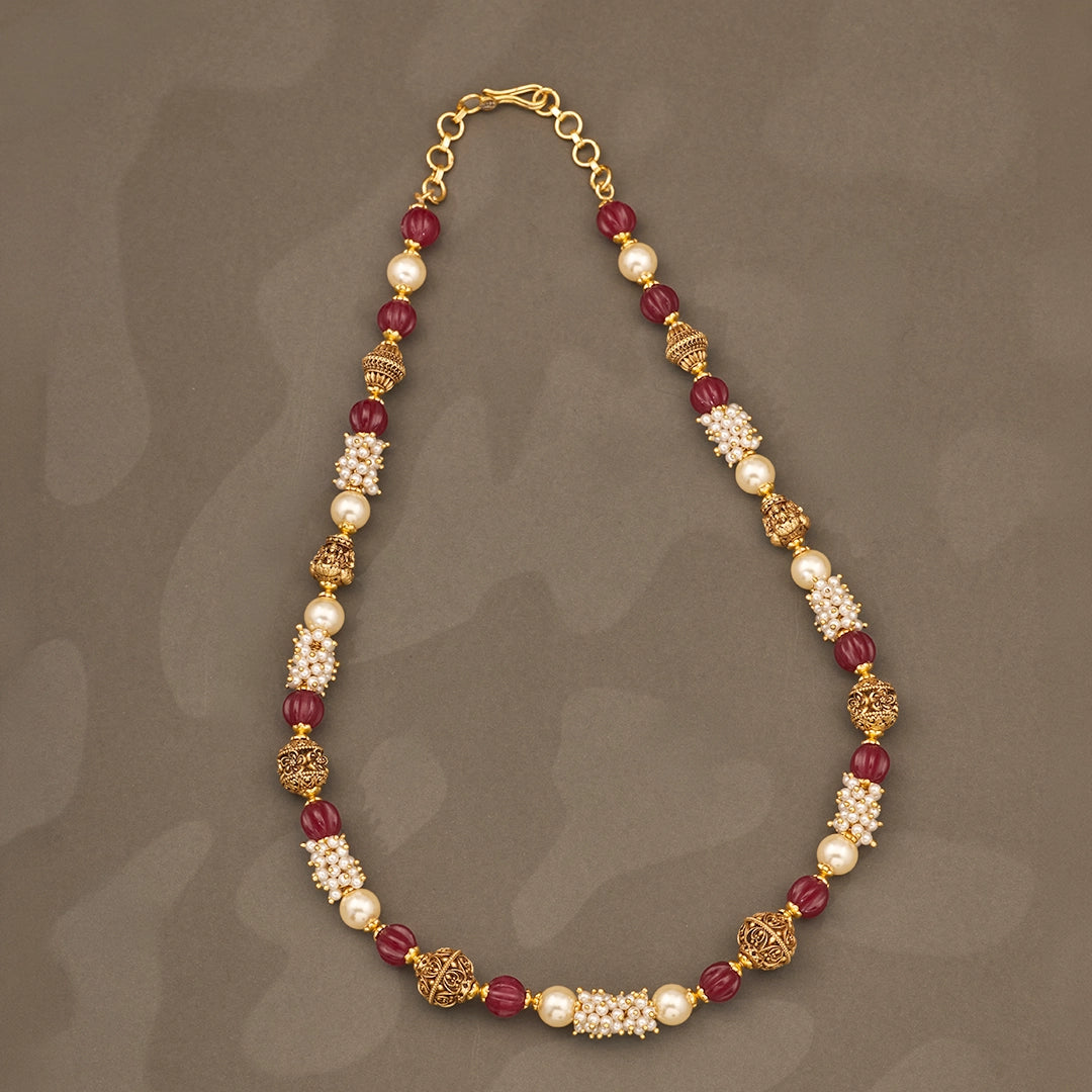 RUBY PEARL ANTIQUE BEAD CHAIN