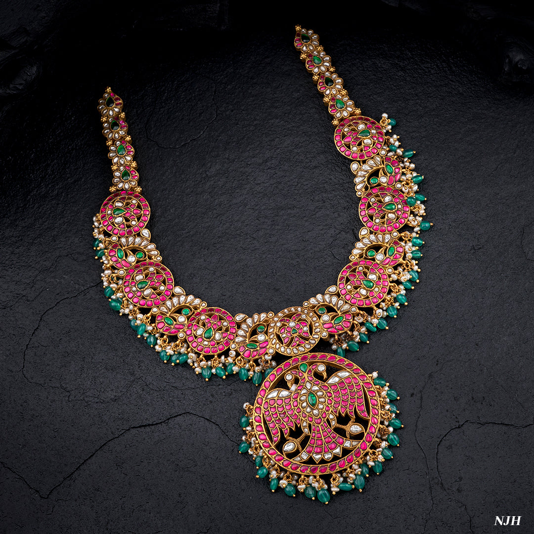 KUNDAN GANDABERUNDA NECKLACE
