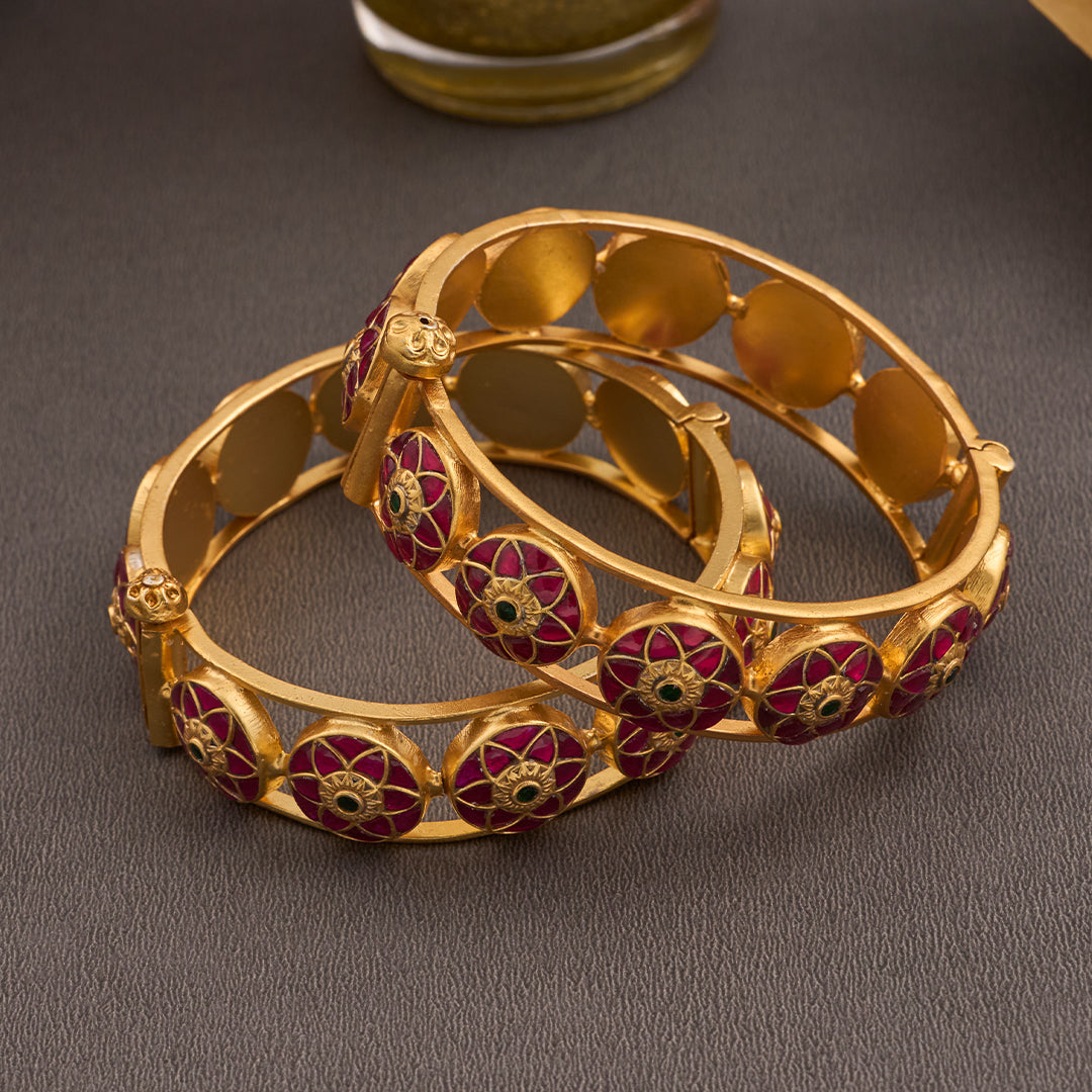 LOTUS KUNDAN BANGLES
