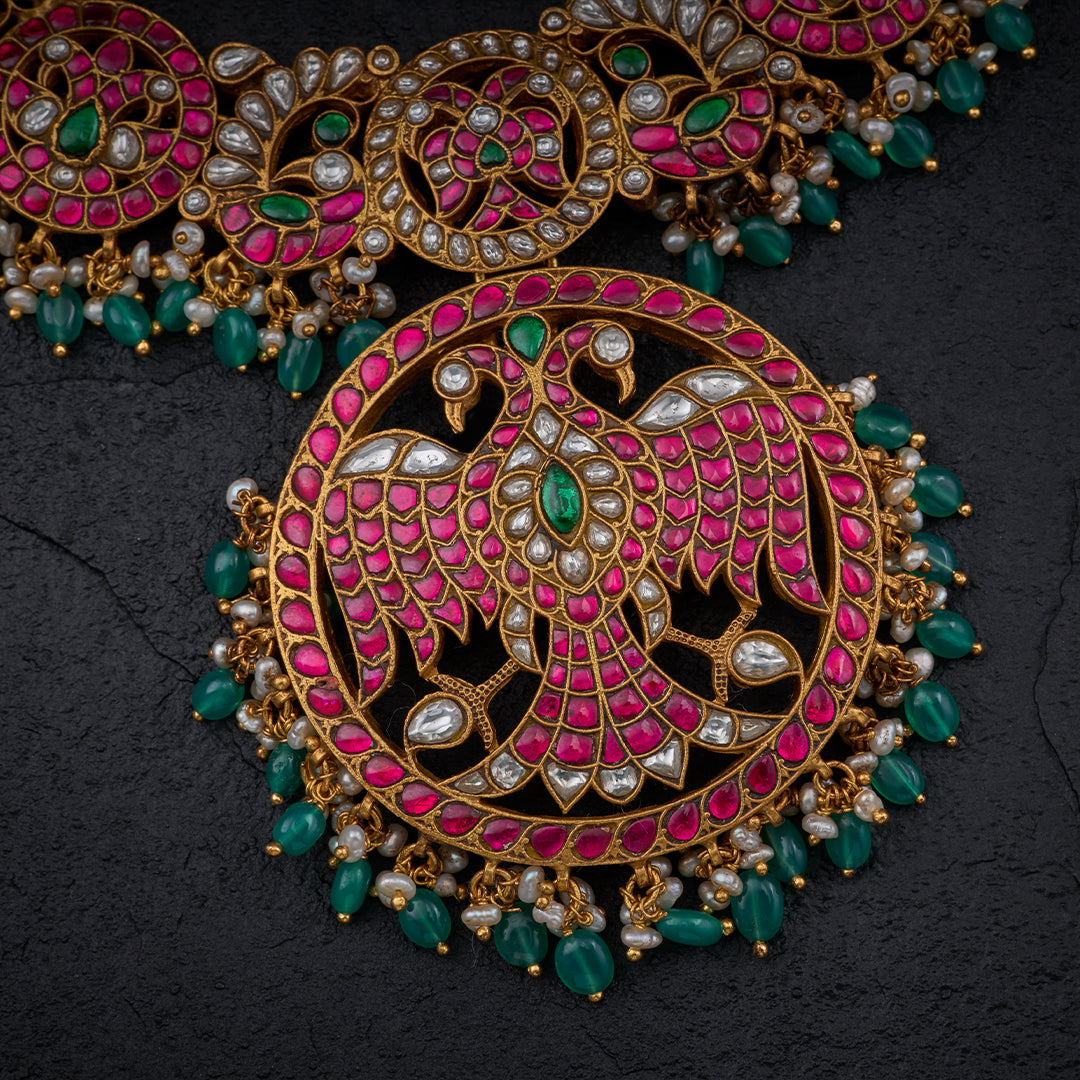 KUNDAN GANDABERUNDA NECKLACE