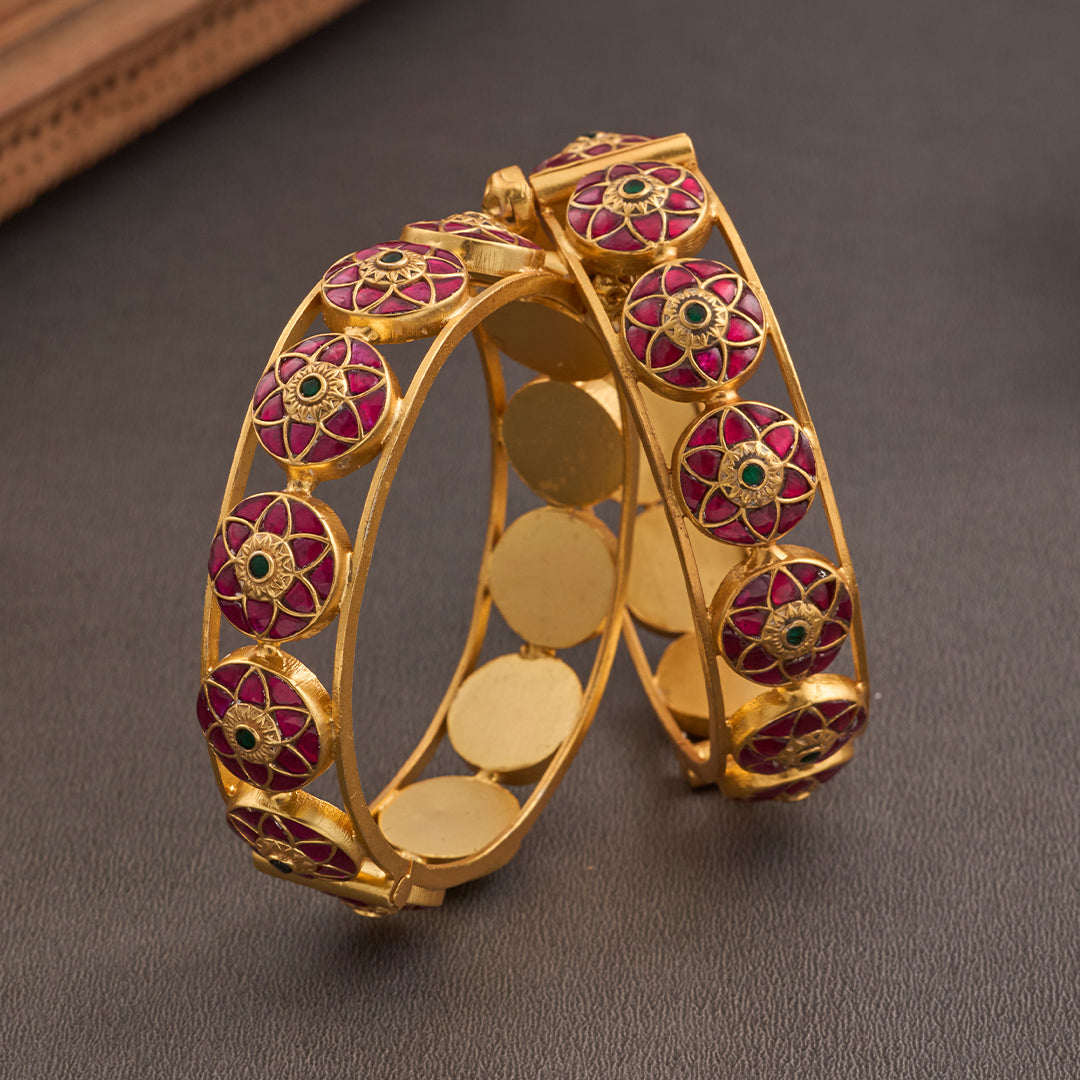 LOTUS KUNDAN BANGLES